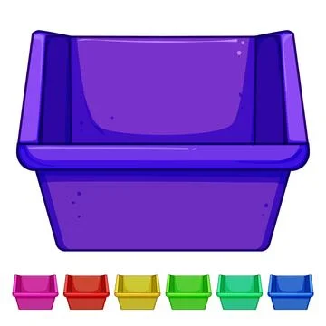 Stack plastic crate cartoon vector graphic Stockillustratie