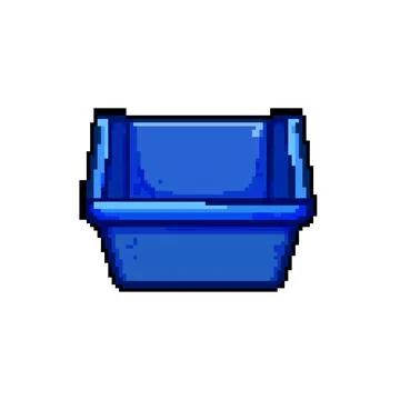 Stack plastic crate pixel art vector illustration Illustrazione stock