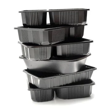 Stack of plastic food container Stock Photos