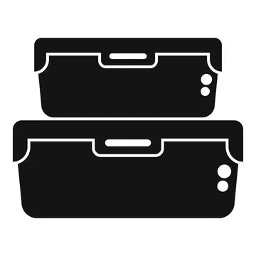 Stack of plastic lunch boxes for healthy meal prep Stock Illustration