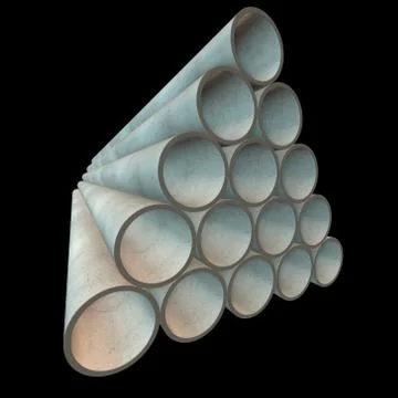Stack of plastic pipes. Stock Illustration