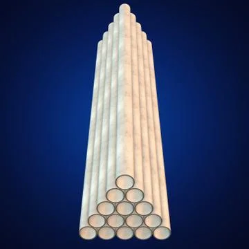Stack of plastic pipes. 스톡 일러스트