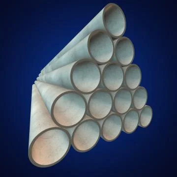 Stack of plastic pipes. Stock Illustration