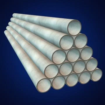 Stack of plastic pipes. Stock Illustration
