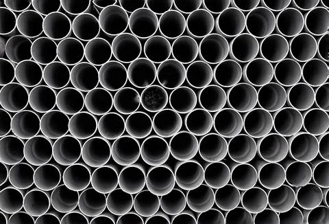 Stack of plastic pipes Stock Photos