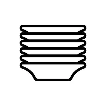 Stack plate icon vector outline illustration 스톡 일러스트