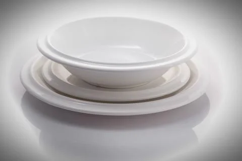 Stack of plates isolated on a white background Stock Photos
