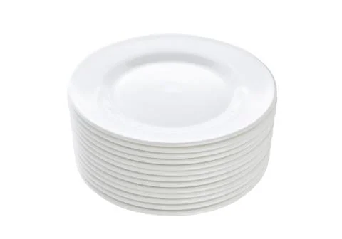 Stack of plates isolated on white background Stock Photos