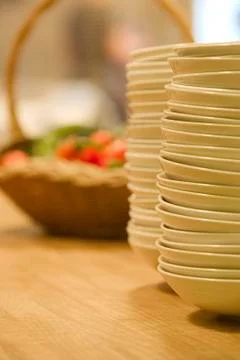 Stack with plates.jh Stock Photos