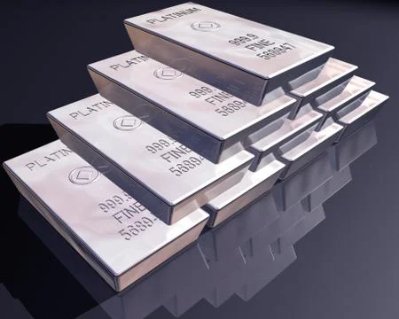Stack of platinum bars Stock Illustration