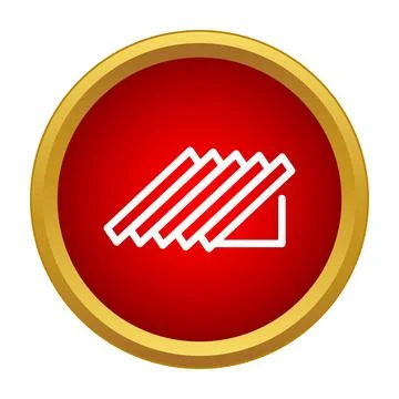 Stack of plywood sheets outline icon in red circle Stock Illustration