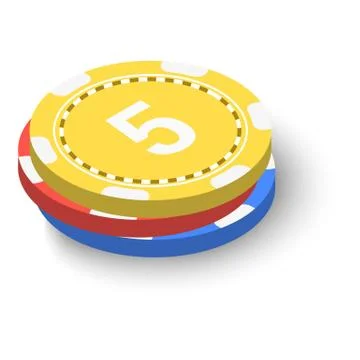 Stack of poker chips icon, isometric 3d style Stock Illustration