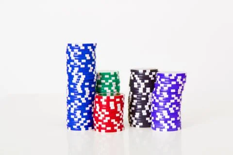 Stack of poker chips Stock Photos