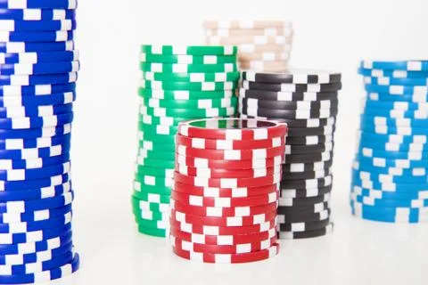 Stack of poker chips Stock Photos