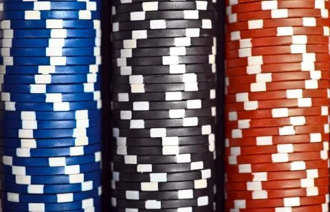 Stack of poker chips Stock Photos