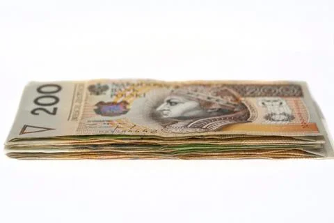 Stack of polish banknotes Stock Photos