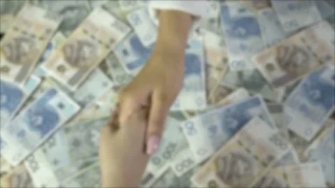 Stack of polish bills Stock Footage 143974102