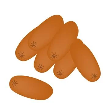 Stack of polish sausage on white background Stock Illustration