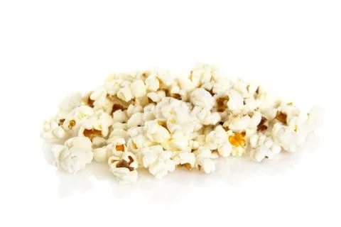 Stack of popcorn on white background Stock Photos