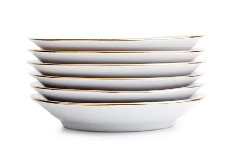 Stack of porcelain plates 스톡 사진