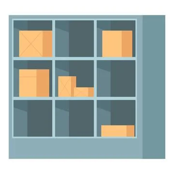 Stack postal parcel icon cartoon vector. Shipment box Stock Illustration