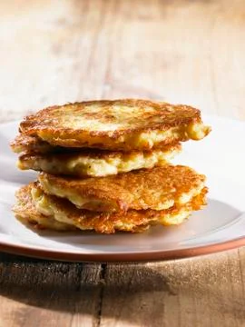 A stack of potato cakes 스톡 사진