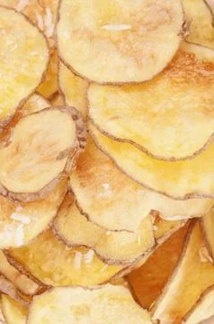 Stack of potato chips background Stock Photos