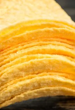 Stack of potato chips Stock Photos