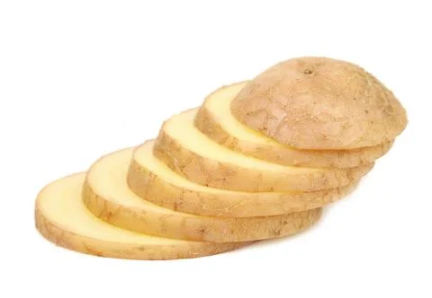  Stack of potato cut Stack of potato cut isolated on a white background cl... Stock Photos