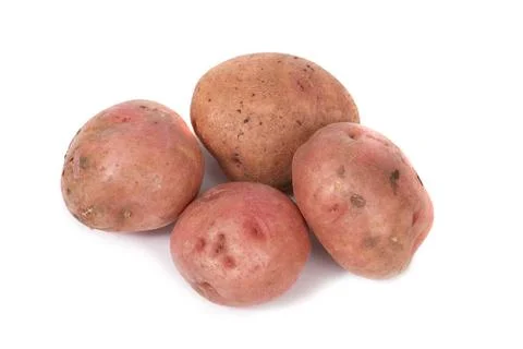 Stack of potatoes Stack of potatoes isolated on white background Copyright... Foto stock