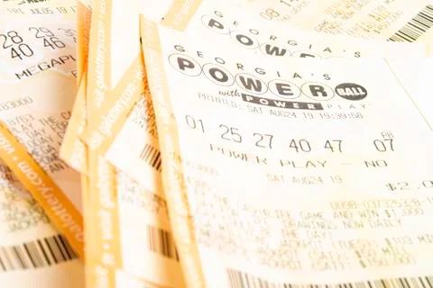 A Stack Of Powerball Lottery Tickets Stock Photos
