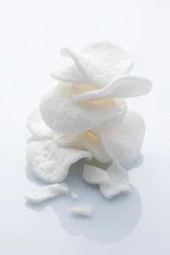 A stack of prawn crackers Foto stock