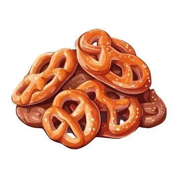 Stack pretzels snack icon 库存插图