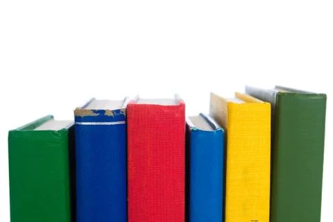 Stack of primary colored textbooks Stock Photos