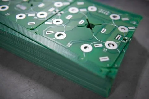 Stack of Printed Circuit Boards (PCB) Stock Photos