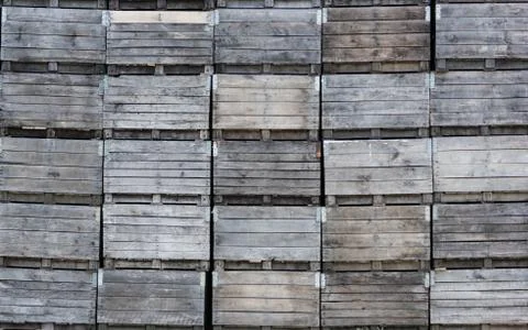 Stack of Produce Crates Foto stock