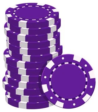 Stack of Purple Poker Chips Vector Illustration for Casino Gaming Stock Illustration