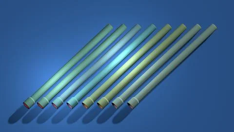 Stack of PVC pipes on background, plumbing, water infrastructure Stock Illustration
