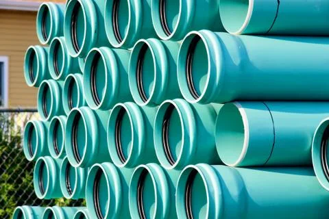 Stack of pvc water pipes Stock Photos
