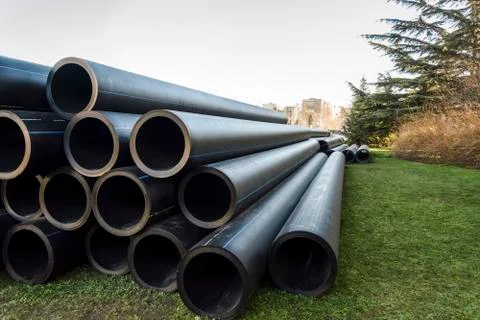 Stack of PVC water pipes Stock-Fotos