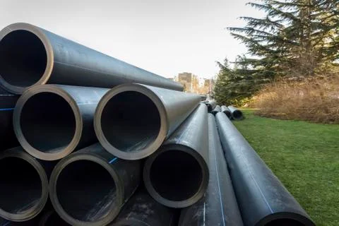 Stack of PVC water pipes Stock Photos