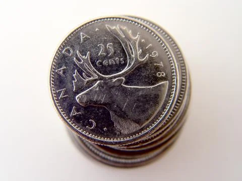 Stack of quarters Stock Photos