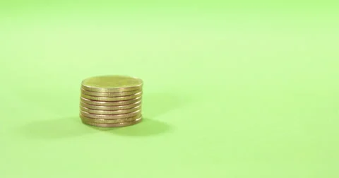 Stack of Quarters Rising Stock Footage 59129661