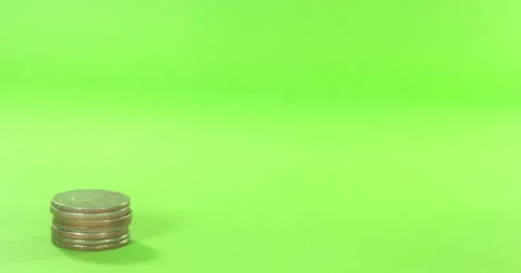 Stack of Quarters Rising Video stock 59550305