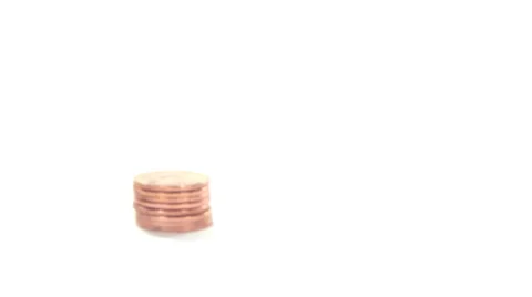 Stack of Quarters Rising Video stock 60267602