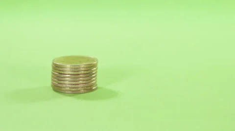 Stack of Quarters Rising Stock Footage 60268637