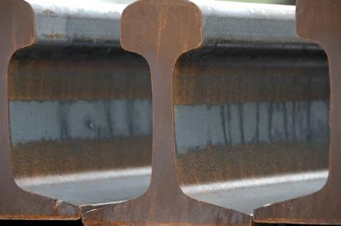 Stack of Railroad Rails Stock Photos