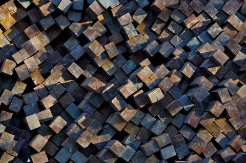 Stack of railway ties Foto stock