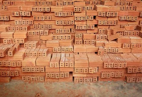 Stack of Raw Bricks Stock Photos