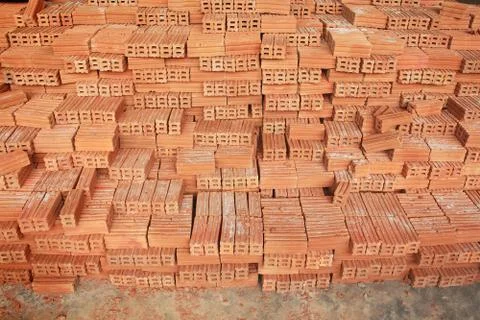 Stack of Raw Bricks Stock Photos